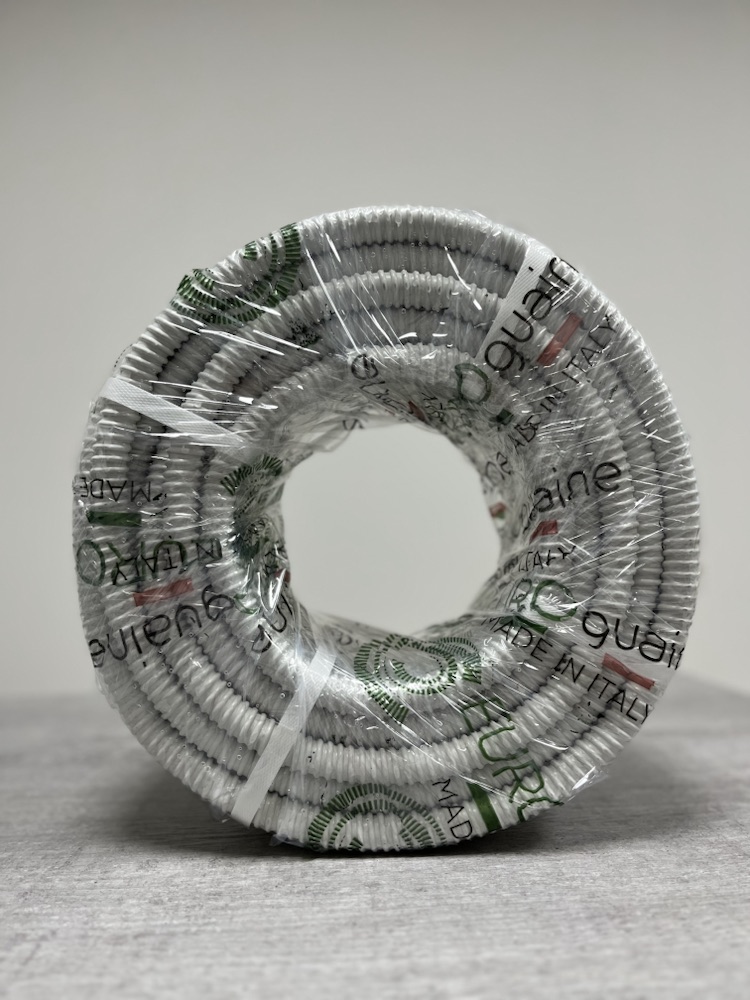 Branded grey spiral PVC hose coil